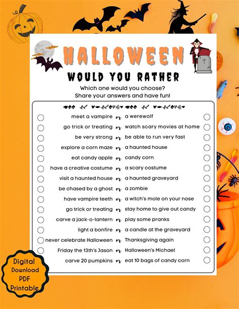 Would You Rather Halloween Printable